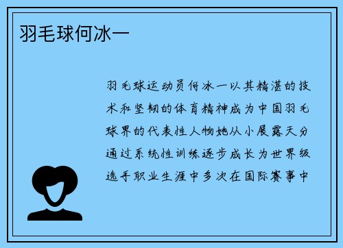 羽毛球何冰一